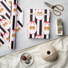 Papel de regalo de personas de pan de jengibre 