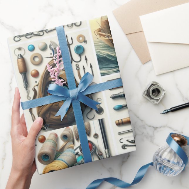 Papel de regalo de pesca de lubina para él (Regalar)