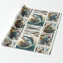 Papel de regalo de pesca de lubina para él