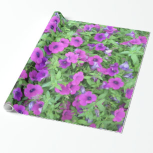 Papel de regalo de Petunias Moradas