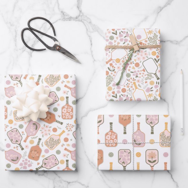 Papel de regalo de Pickleball, envoltorio de regal (Anverso)