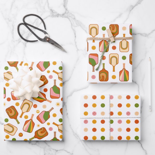 Papel de regalo de Pickleball, envoltorio de regal (Anverso)