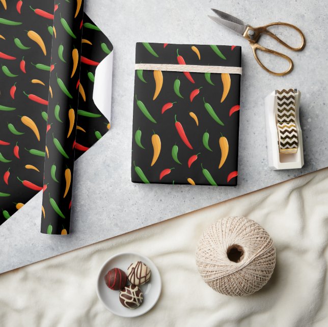 Papel de Regalo de Pimientos Chili Picantes (Artesanía)