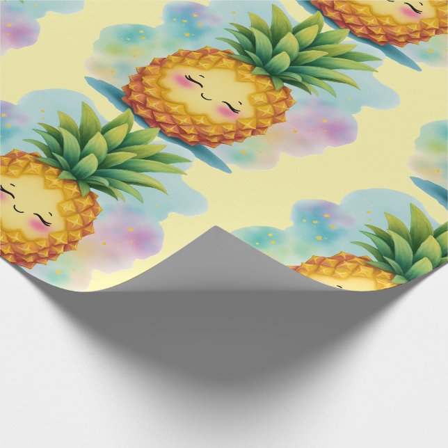 Papel de regalo de Piña Feliz (Esquina)