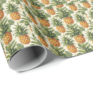 Papel de regalo de piña tropical