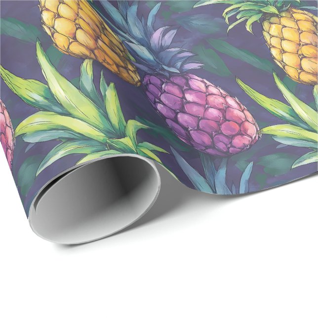 Papel de regalo de piña tropical (Esquina del rollo)