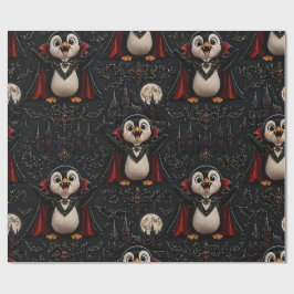Papel de regalo de pingüino vampiro cumpleaños Nav