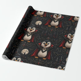 Papel de regalo de pingüino vampiro cumpleaños Nav