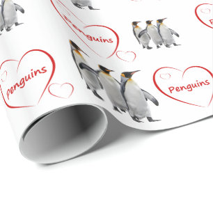 Papel de Regalo de Pingüinos que Aman (elija color