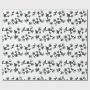 Papel de regalo de pino de codorniz