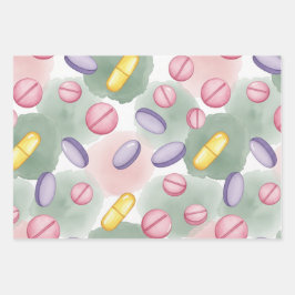 Papel de regalo de pluma boho de pastilla rosa del