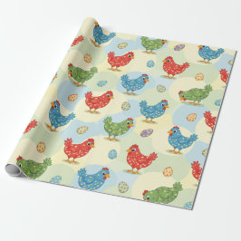 Papel de regalo de pollitas de lunares