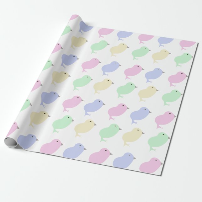 Papel de regalo de pollito de Pascua (Desenrollado)