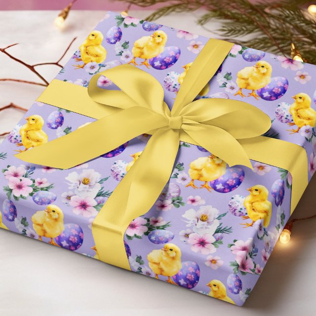 Papel de regalo de pollitos de Pascua caprichosos (Subido por el creador)