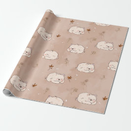 Papel de regalo de primavera con oso polar