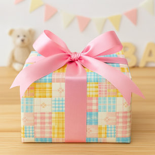 Papel de Regalo de Primavera de Cuadros en Parche 