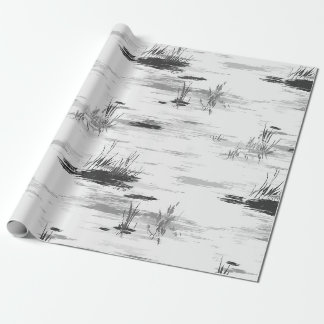 Papel de regalo de primavera estanque fantasmal en