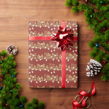 Papel de regalo de pueblo navideño