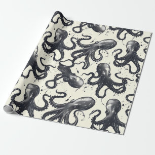 Papel de regalo de pulpos intrigantes