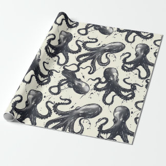 Papel de regalo de pulpos intrigantes