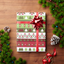 Papel de regalo de punto de cruz de Navidad