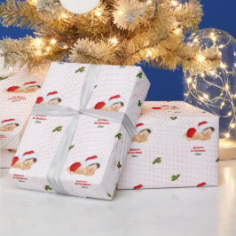 Papel de regalo de punto rojo de Navidad para bebé