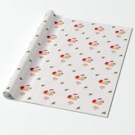 Papel de regalo de punto rojo de Navidad para bebé