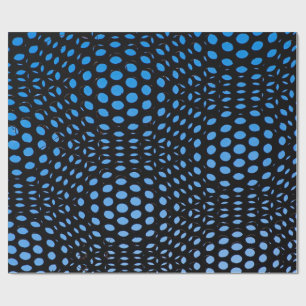 Papel de regalo de puntos azules y negros