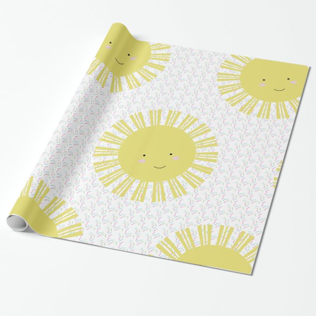 Papel de Regalo de Purpurina de Sol (Desenrollado)