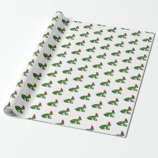 Papel de regalo de ranas de Navidad