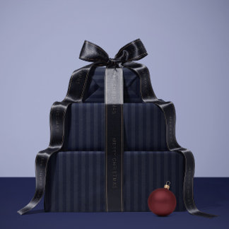 Papel de regalo de raya azul profundo