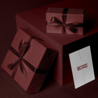 Papel de regalo de raya de Borgoña