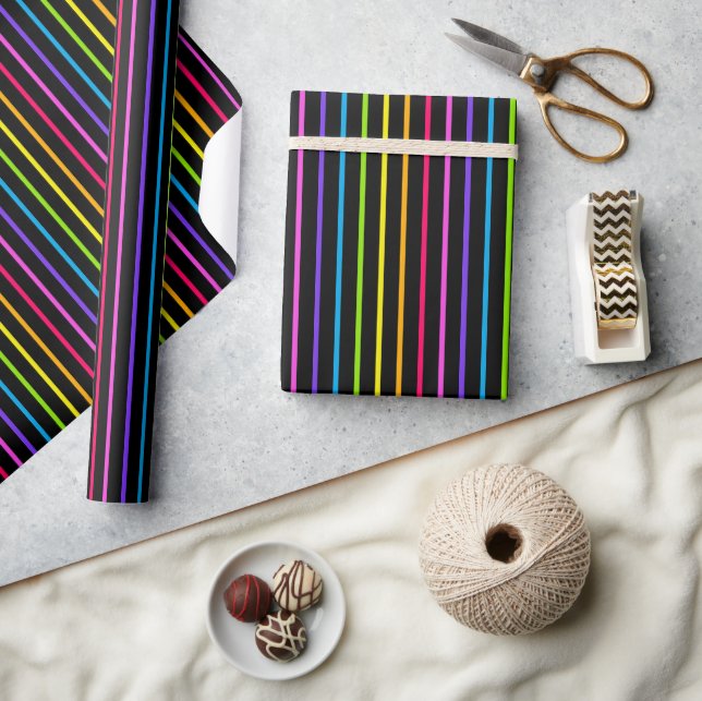 Papel de regalo de rayas de arcoíris 8.2 (Artesanía)