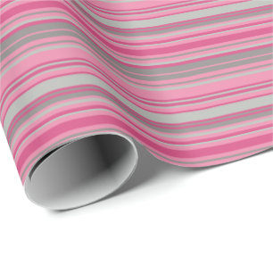 Papel de regalo de rayas grises rosadas