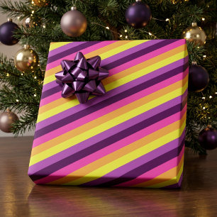 Papel de regalo de rayas retro púrpura rosa