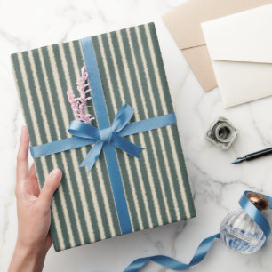 Papel de regalo de rayas verde oscuro