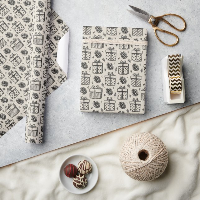Papel de regalo de regalos y piñas (Artesanía)