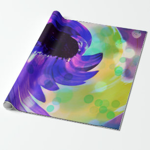 Papel de regalo de remolino de girasol púrpura