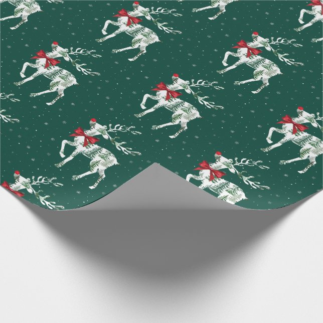 Papel de regalo de Reno de Bosque (Esquina)