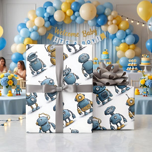Papel de regalo de robot de dibujos animados jugue