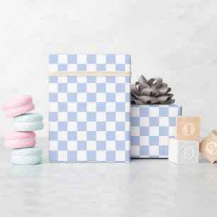 Papel de Regalo de Rollo Cuadriculado Azul Claro B
