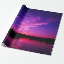 Papel de regalo de rollo de puesta de sol púrpura