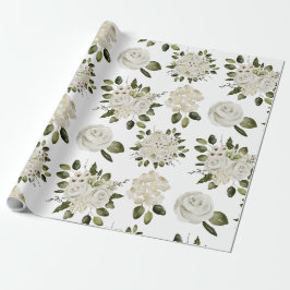 Papel de regalo de rosa blanca