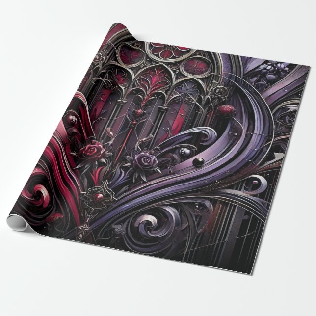 Papel de regalo de rosa gótica (Desenrollado)