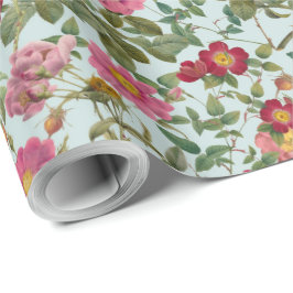 Papel de regalo de rosa silvestre vintage en vidri