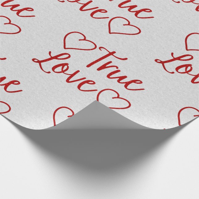 Papel de Regalo de San Valentín con Purpurina Roja (Esquina)