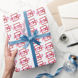 Papel de regalo de San Valentín Corazón XOXO Amor