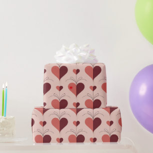 Papel de regalo de San Valentín corazones Art Nouv