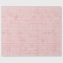 Papel de Regalo de San Valentín de Cuadros Pastel
