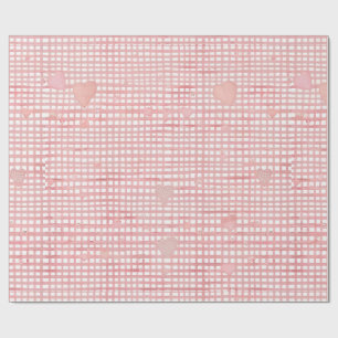 Papel de Regalo de San Valentín de Cuadros Pastel